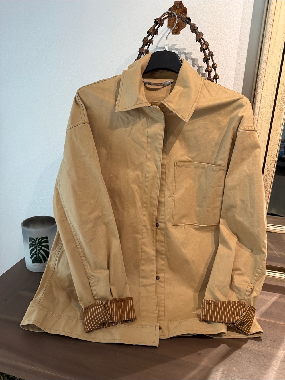 ZARA Women's Cotton Utility Jacket in Tan